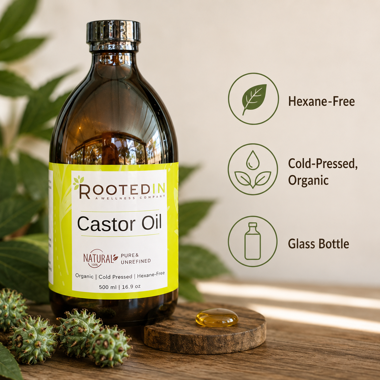 Organic Castor Oil & Pack Bundle for Detox